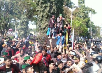 Ricuh!! Aliansi Ciamis Melawan Demo Tolak Kenaikan BBM